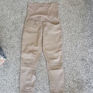 Bella Vida Maternity dark tan ankle jeans